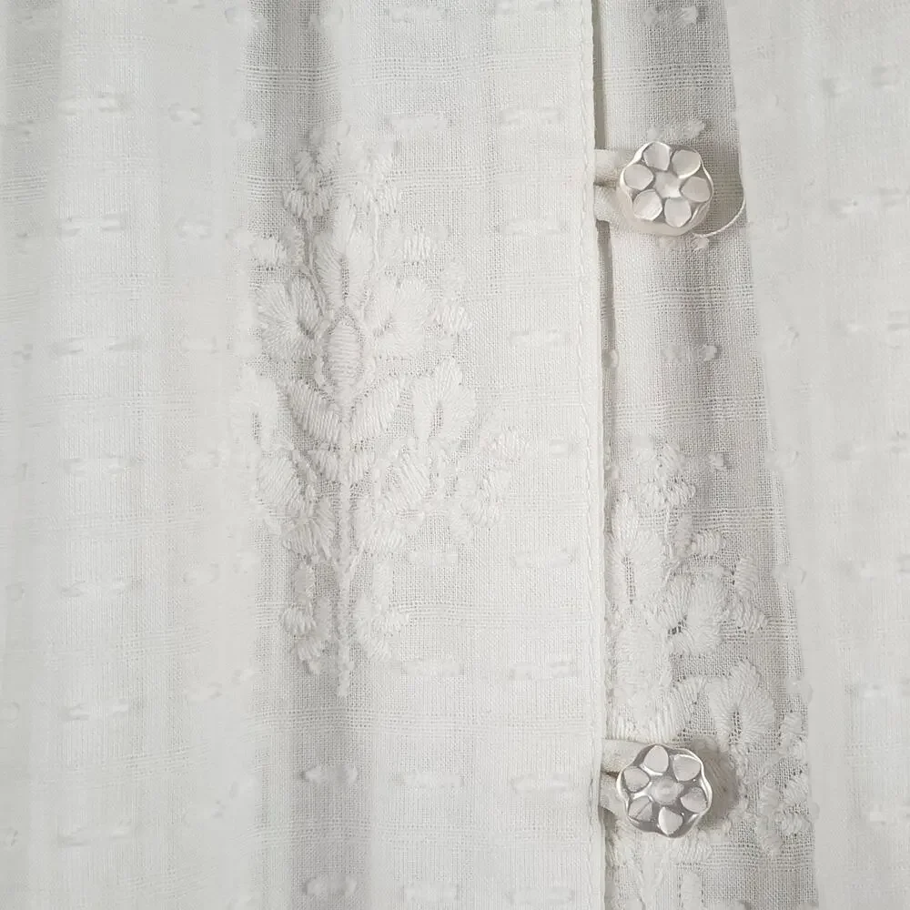 Rachel Zoe White Maxi Dress Lace Eyelet Boho Size 8 - Picture 3 of 13